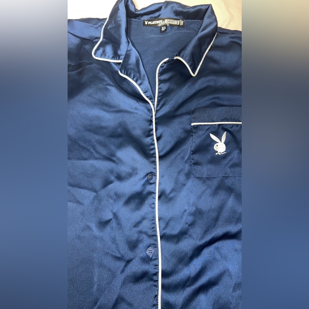blue satin pajama dress